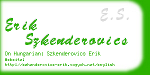 erik szkenderovics business card